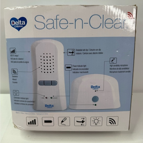 Safe-n-Clear Baby Monitor Delta Children 800 Ft Range Digital Baby Monitor - Picture 2 of 7